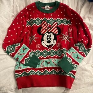 Disney Store Minnie Mouse Holiday Ugly Sweater